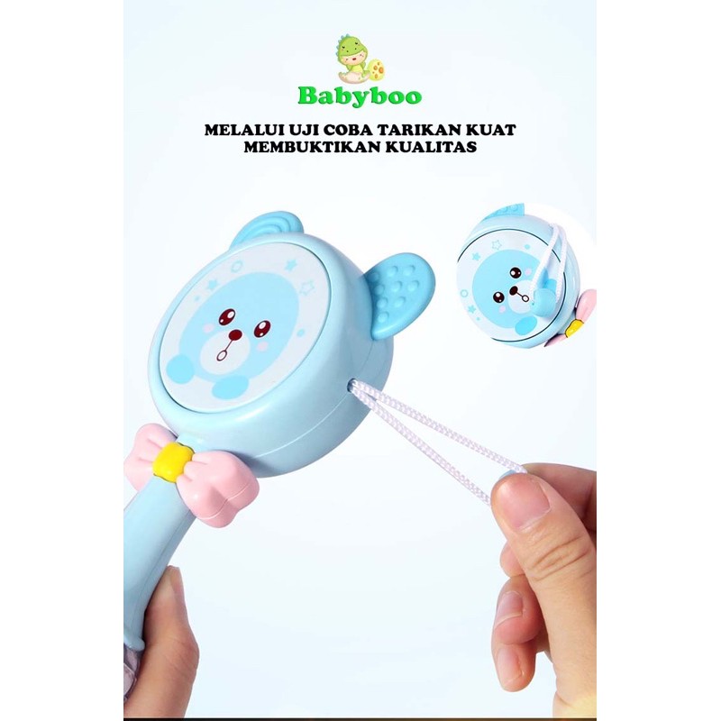 Mainan Anak Tongkat Genggam Ajaib Rattle Stick Mainan Bayi + LED + Music Rattle Drum