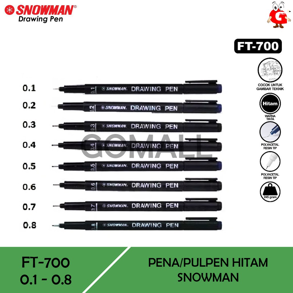 

Snowman Drawing Pen 0.1 0.2 0.3 0.4 0.5 0.6 0.7 0.8 - FT700