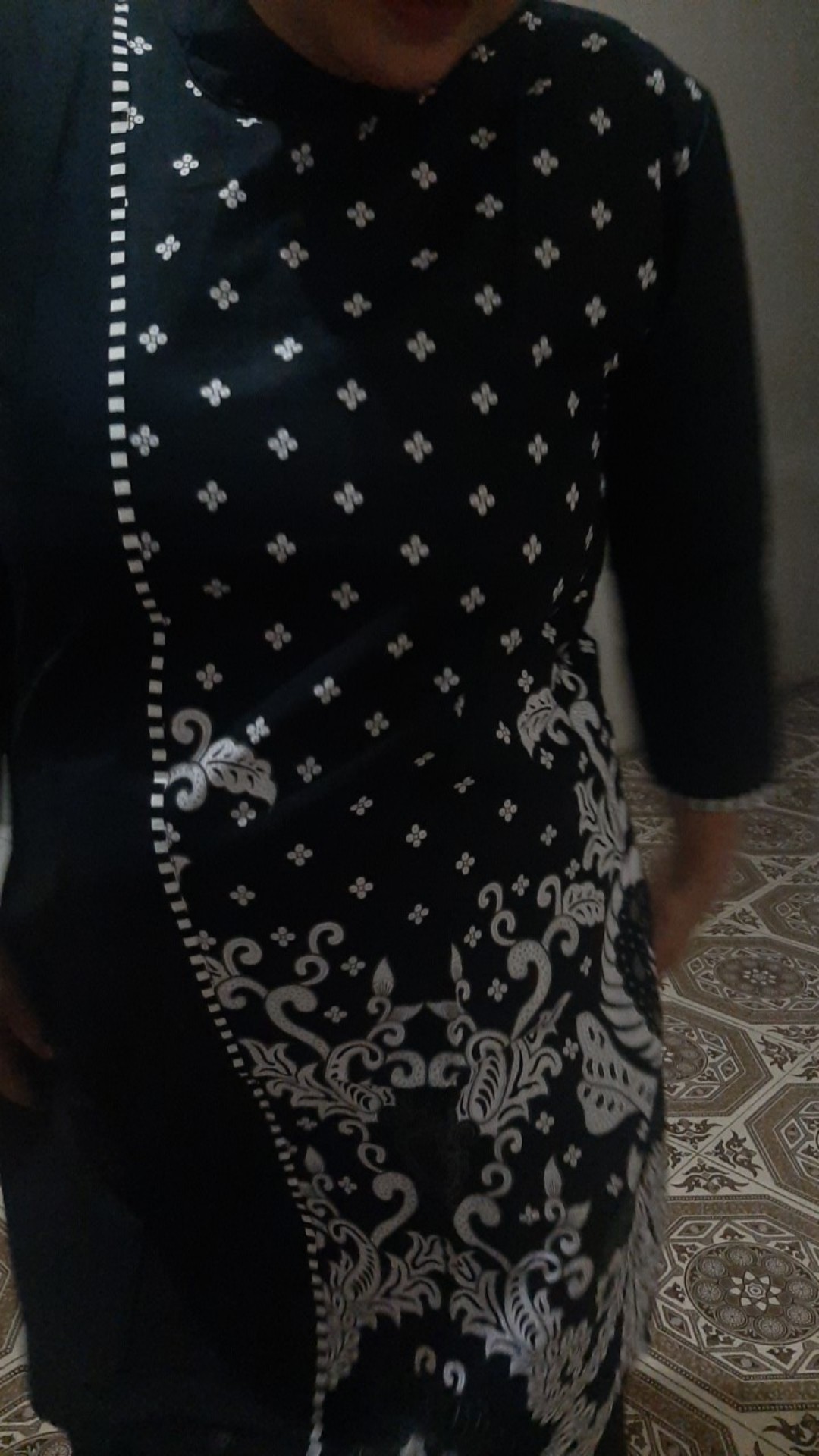 Ld 110 Tunic Santika Kembang Gurita Tunik Batik Jumbo Tunic Batik Seragam Batik Kerja Batik Hitam