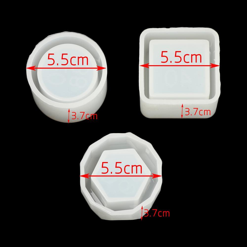 Top 3pcs/set Crystal Resin Tray Cetakan Penyimpanan Perhiasan Membuat Alat Hexagon Cangkir Resin Kerajinan Pot Bunga Sukulen