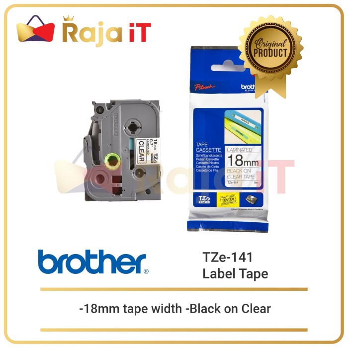

BROTHER Label Tape TZE 141 18mm Black On Clear