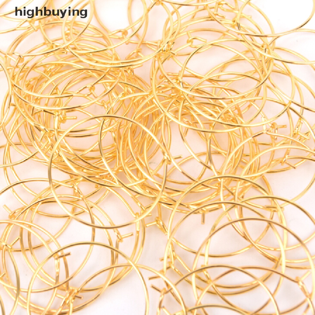 Hbid 100pcs Anting Hoops Bentuk Gelas Wine Lapis Silver / Gold Untuk Pesta Pernikahan Hoops