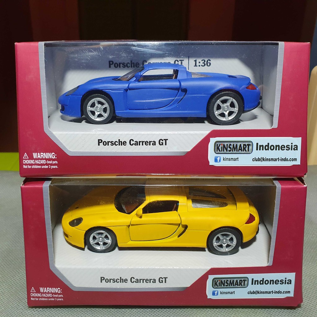 Kinsmart diecast mobil Porsche Carrera GT matte series skala 1:36