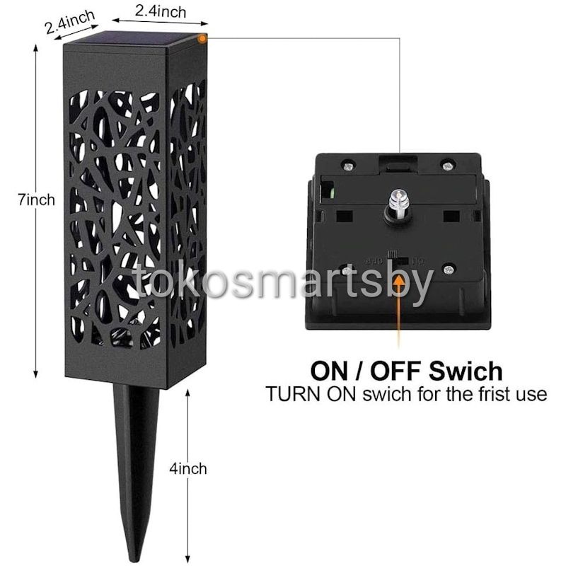 Lampu Solar Taman Panjang Kotak / Lampu Taman Tancap Model Minimalis Outdoor Sensor Cahaya