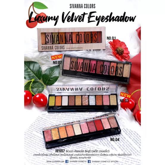 SIVANNA COLORS LUXURY VELVET EYESHADOW HF697 / KOSMETIK / KOSMETIK THAILAND / EYESHADOW