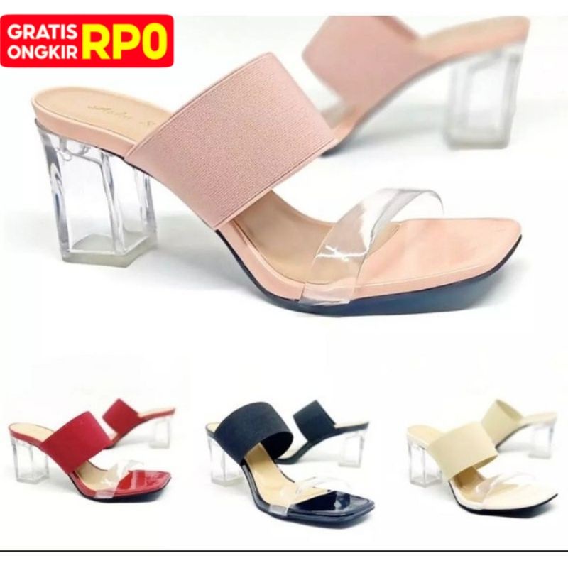 Jual MINDEA sandal sendal wanita heels high hells kondangan wisuda ootd