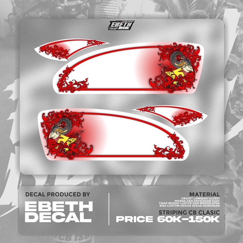 EBETHDECAL Striping Sticker Lis CB Gelatik Arjuna Putih