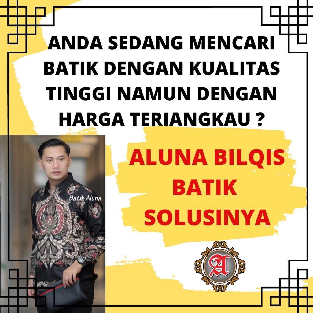 Batik Solo Pria Lengan Panjang Premium Kombinasi Tulis Cap Modern Furing Adem Lembut Motif Abb 011