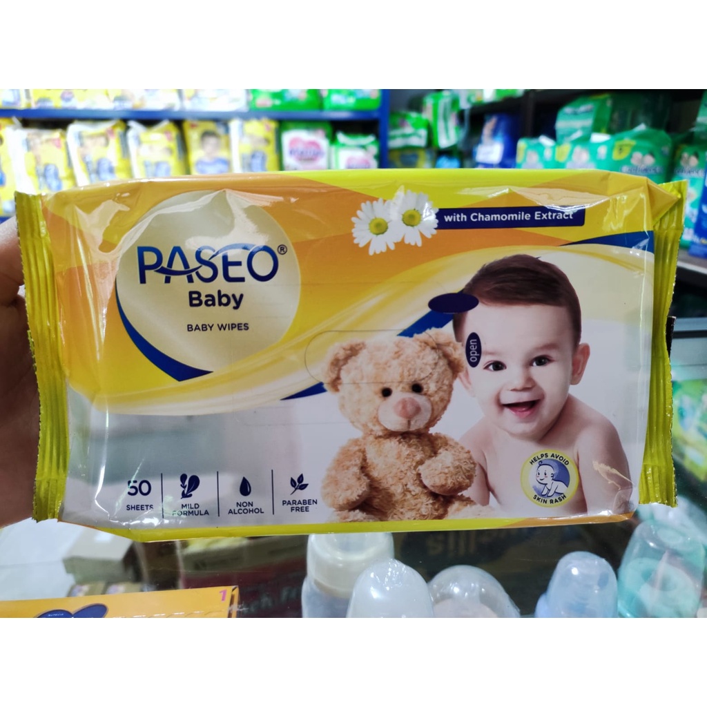 Tisu Basah CUSSONS BABY WIPES 50'S / PASEO BABY WIPES 50'S / BUY 1 GET 1 / pink kuning biru hijau ungu