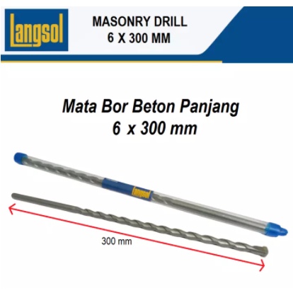 Langsol Mata Bor Beton Panjang 6mm x 300mm - Mata Bor Tembok 30cm