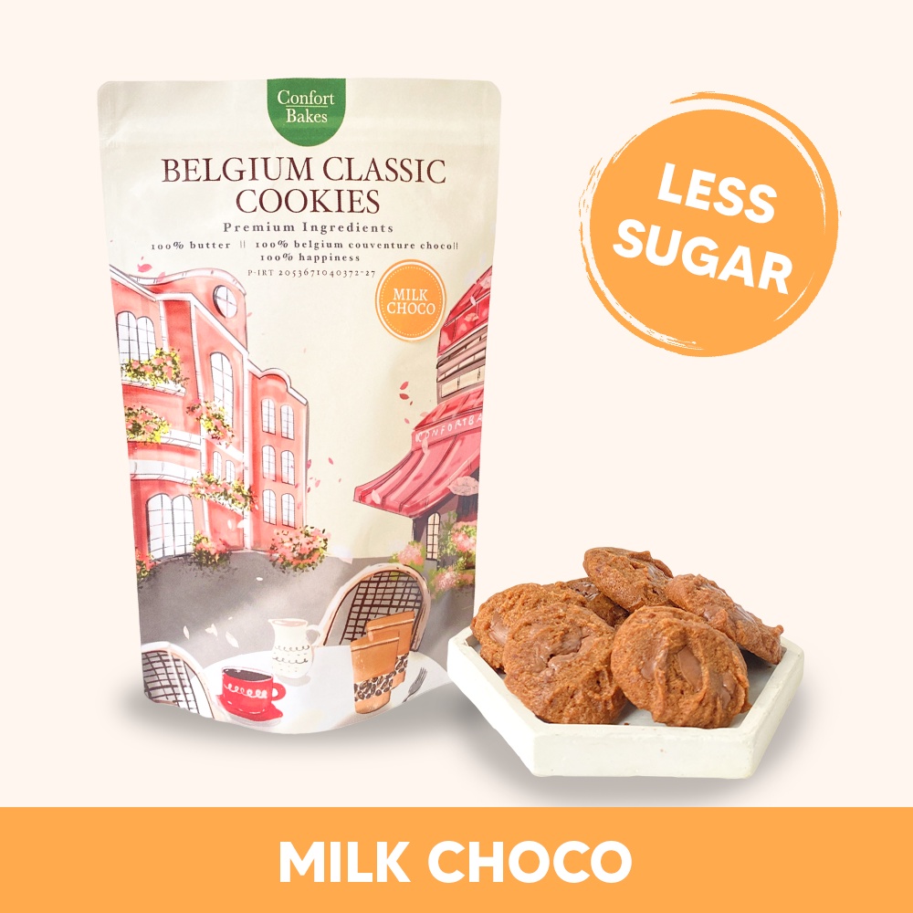 

Less Sugar Belgium Classic Cookies - Milk Choco Kue Kering Cemilan Makanan Ringan Hampers Lebaran dan Natal