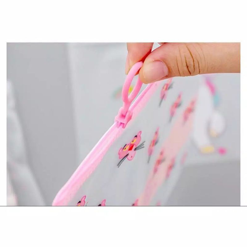 Pouch Serbaguna / Tempat Pensil / Tas Kosmetik Transparan Motif lucu / Pouch Masker