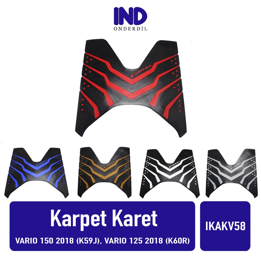 Karpet-Injekan-Pijakan-Alas Kaki-Bordes Karet Putih Honda Vario 125-150 New eSP LED K59J-K60R 2018