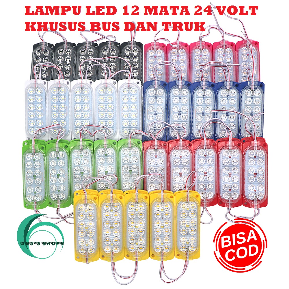 LAMPU LED 12 mata ANEKA MACAM WARNA 24V TRUK DAN BUS TERMURAH