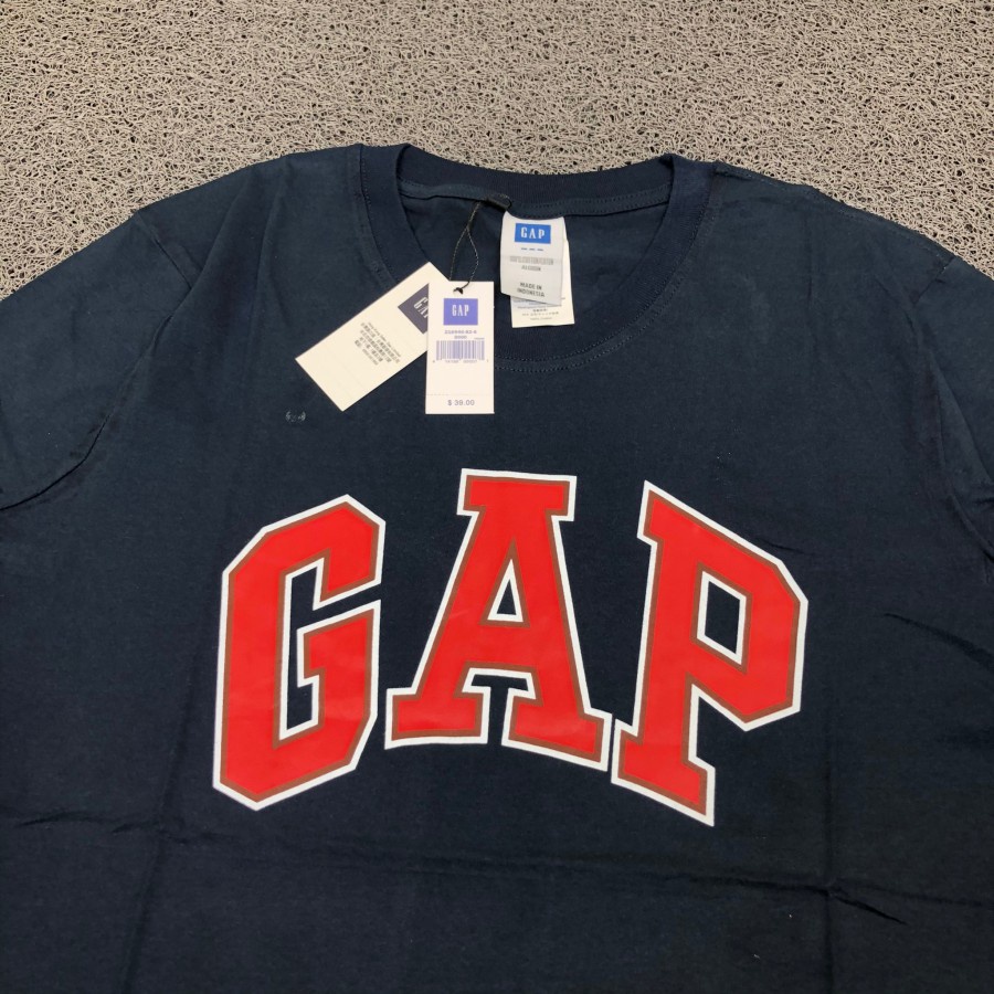 GAP Arch Basic Logo T-Shirt Fulltag |  Baju Kaos Pria GAP Logo Basic Sablon | Kaos GAP Best Seller | Atasan Kaos Pria Wanita Lengan Pendek GAP