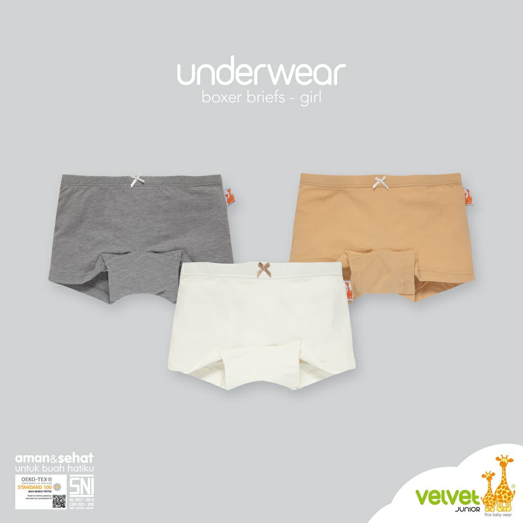 Velvet Junior Boxer Briefs Girl - Celana Dalam Anak Perempuan Mix Motif Random