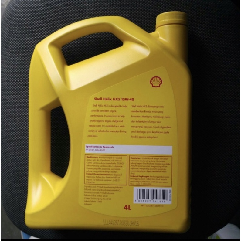 SEDUS OLI Shell Helix HX5 15W-40 isi 4L/1 Dus isi 4 galon