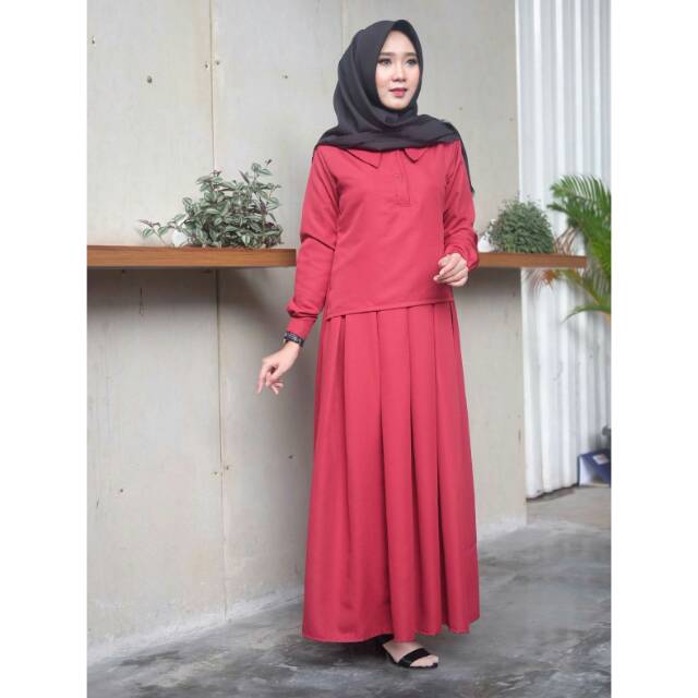 Dress gamis polos - milea dress