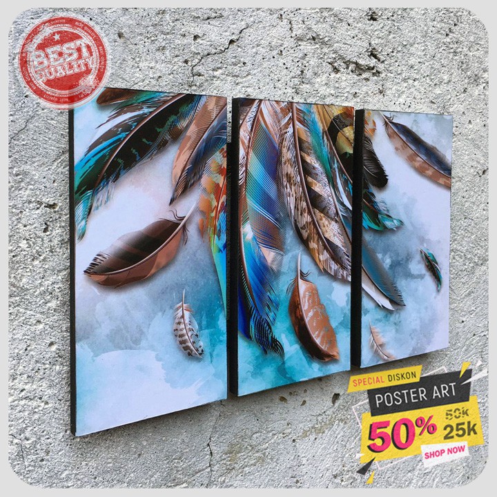 Hiasan dinding - Pajangan dinding - Poster art - Dekorasi dinding - walldecor - Feather - 091914FHZ