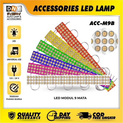 MODUL LED 9 MATA 24 V / 12 V ( 3 x 3 ) / MODUL LAMPU LED 9 MATA