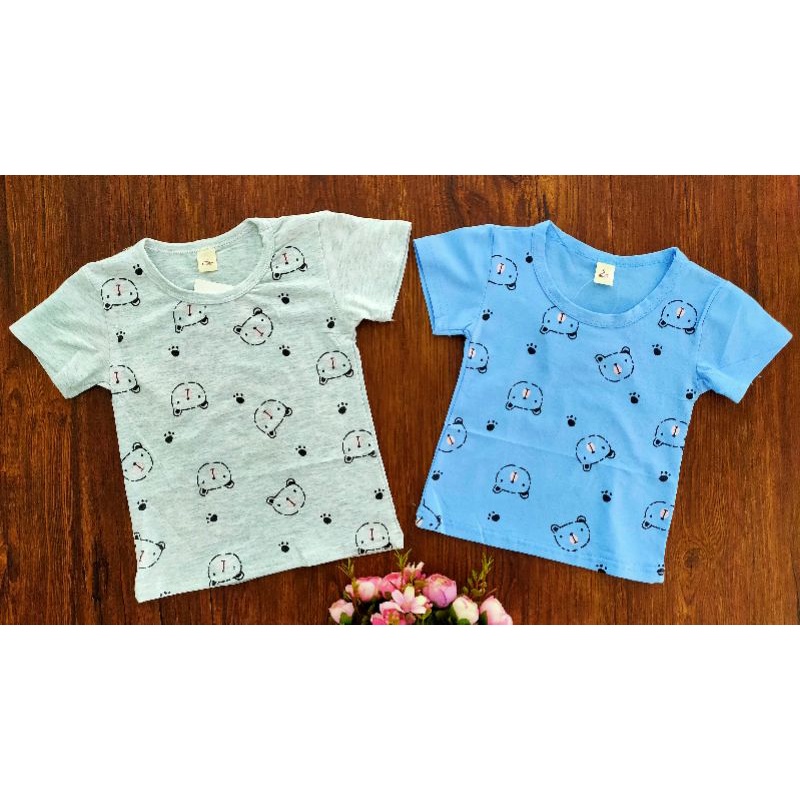Kepala Telapak Panda / Kaos Import Anak Perempuan Usia 1/2 - 2 TH / Pakaian Anak Import / Grosir Baj