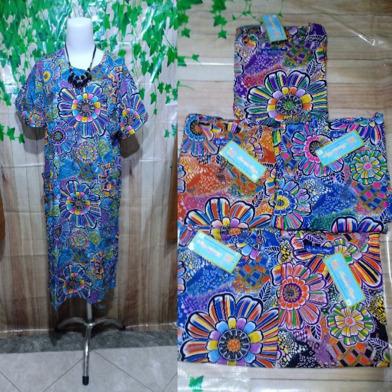 Daster Kencana Ungu Lebel Biru