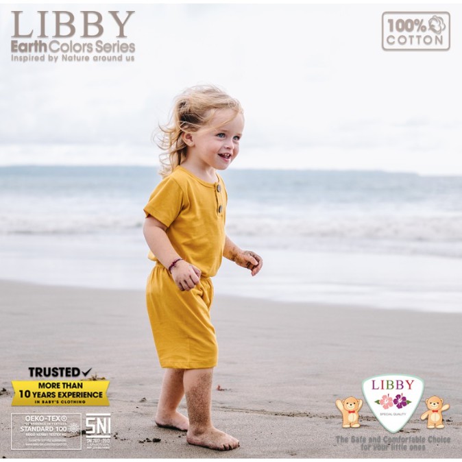 LIBBY BABY EARTH COLORS SERIES Setelan Oblong Pendek + Celana Pendek