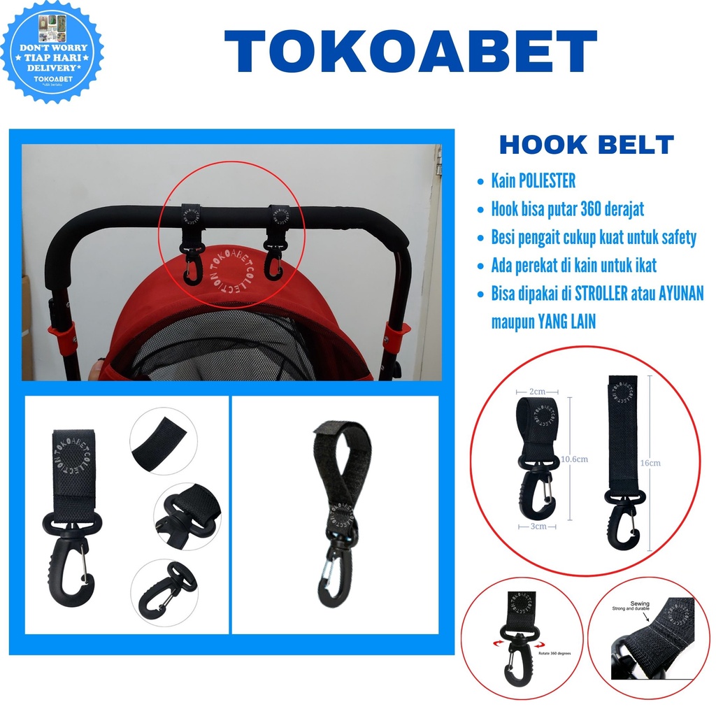 Hook Belt gantungan hook dipakai di stroller baby kereta dorong bayi anak maupun ayunan bayi TOKOABET