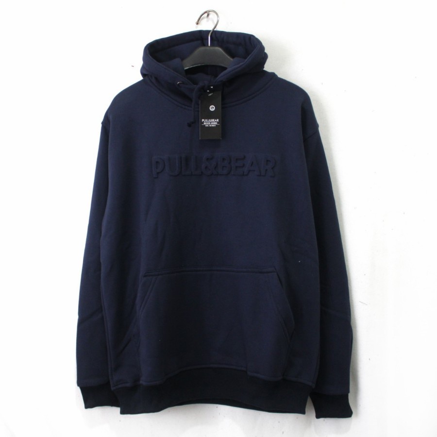 Hoodie Pull and Bear Cream / Hoodie Embos Pull&amp;bear Pria Wanita Pull Tag Terlaris / HD Pull and Bear Logo Timbul