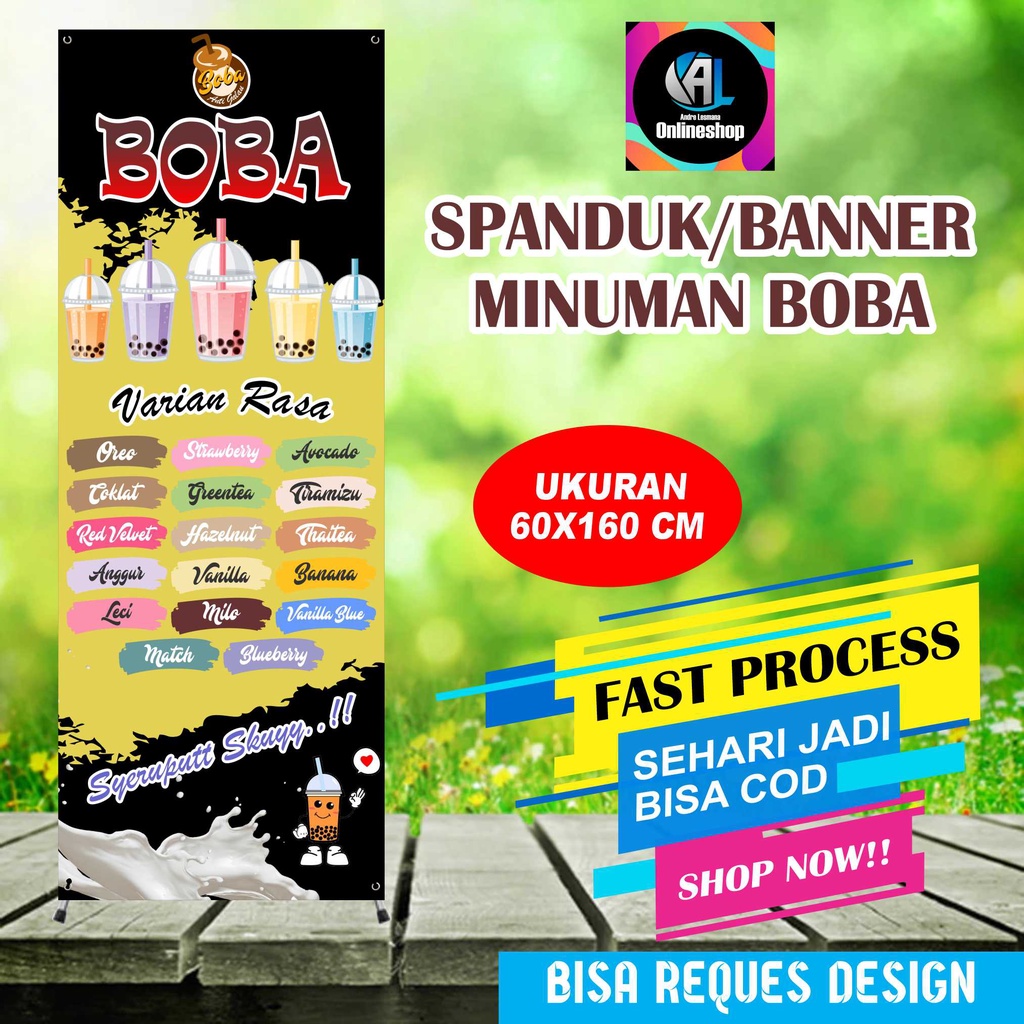 Jual Spanduk Banner Berdiri Boba Anti Galau Shopee Indonesia 5313