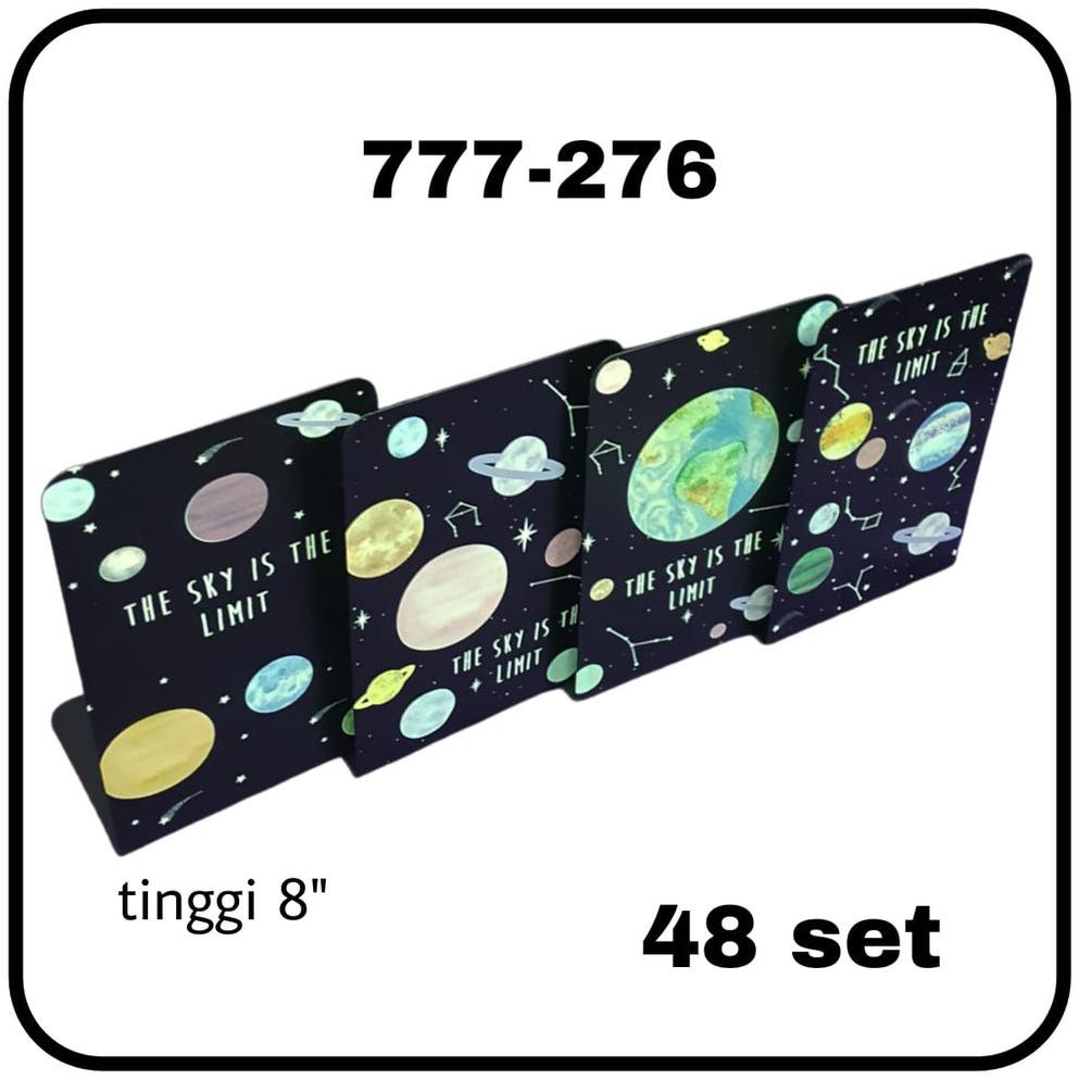 

xS2Code Book End Stand/ Sandaran Penyangga Buku Planet Galaxy Sky Limit (1 Set Isi 2 Pcs)(N9W7) (Kek