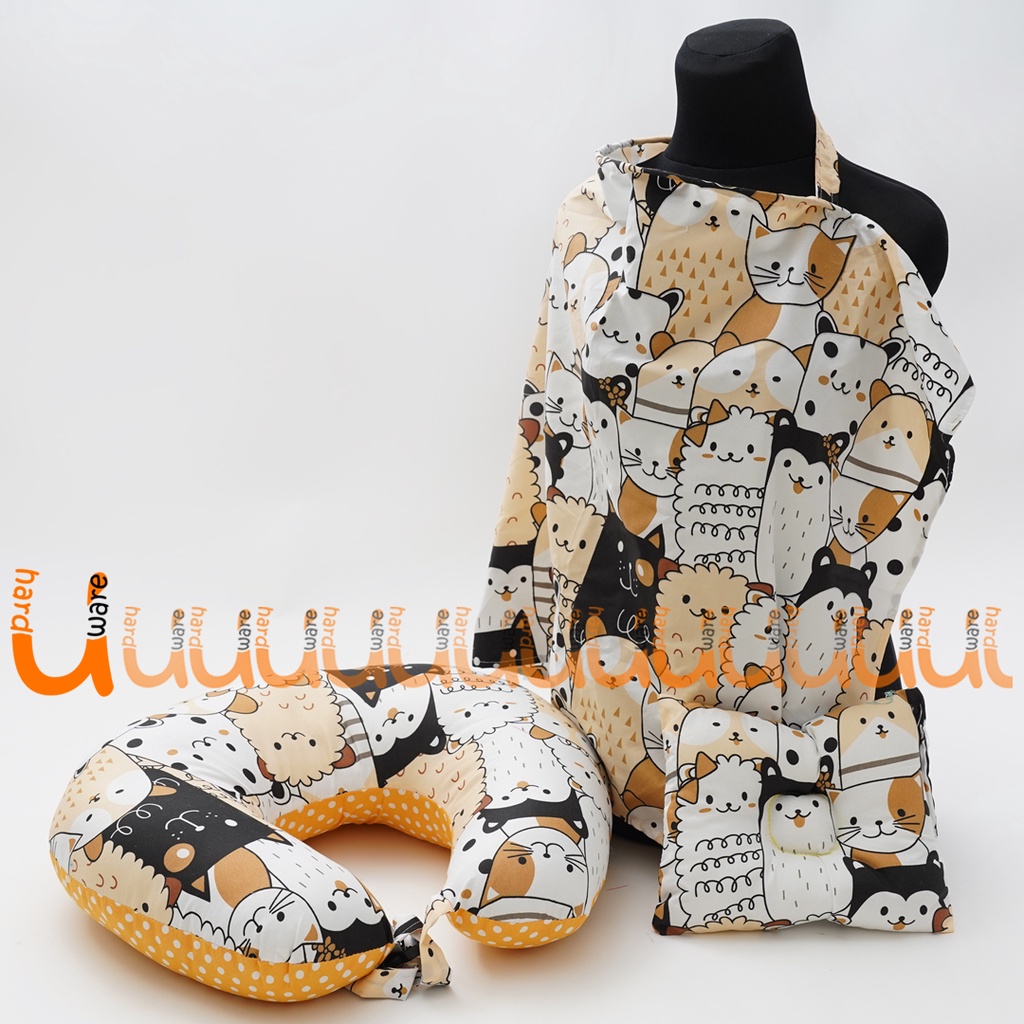 PAKET BANTAL MENYUSUI JUMBO / NURSING PILLOW (FREE apron &amp; bantal bayi) Bansu Bantal Menyusui Bansu ASI TERMURAH