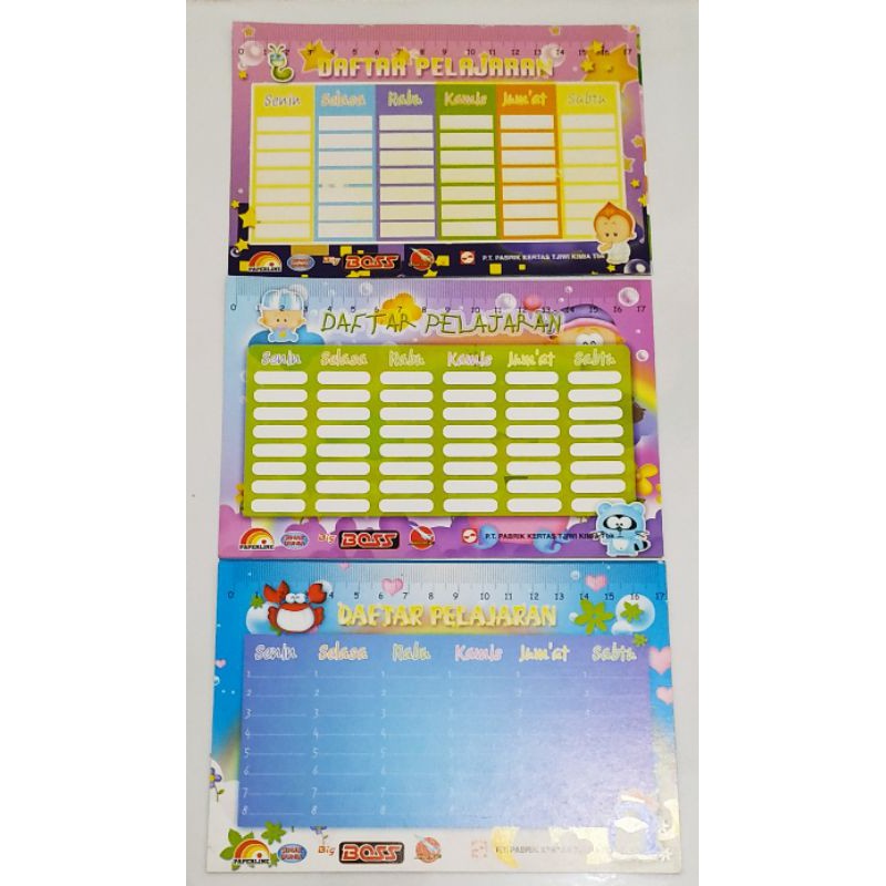 Organizer / Pengatur jadwal pelajaran / Schedule mata pelajaran / Jadwal mata pelajaran