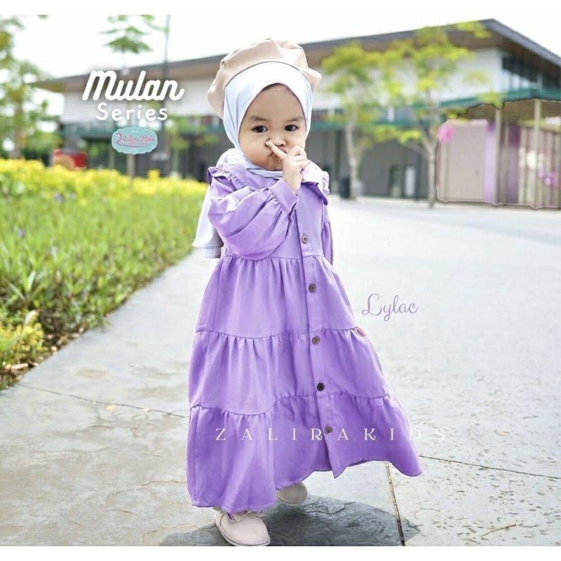 MIDI DRESS ANAK TERBARU MULAN SERIES 6-12TAHUN