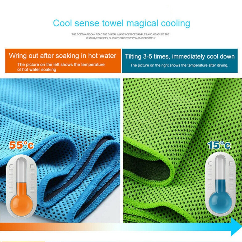 Handuk Olahraga Microfiber Dingin cepat kering untuk Fitness Fitnes Aerobic anduk bersepeda goes Dingin Sport Cooling Towel Microfiber Cooling Towel Swimming Towels Outdoor Camping Hiking Cycling Gym Yoga Towel Sports Towel Instant Cool Ice Face