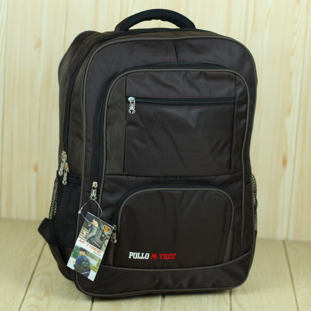 PREMIUM BACKPACK POLO Tas Gendong Pria Pollo M Tree Coklat Tas Ransel Laptop Murah FREE Rain Cover