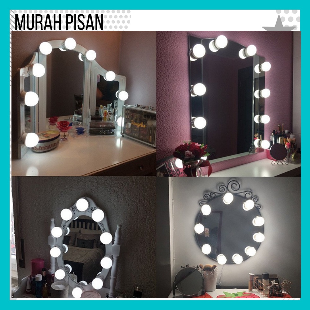 Luckyled 10 Bohlam LED MUA Lampu Cermin Rias Wajah Bola Make Up Mirror Makeup Lighting Kaca Hias Bho