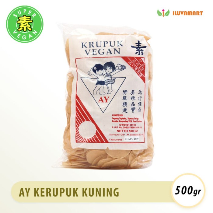 

NEW AY Krupuk Vegan Kuning Kecil Tipis 500g/ Kerupuk Gado-gado mini mentah