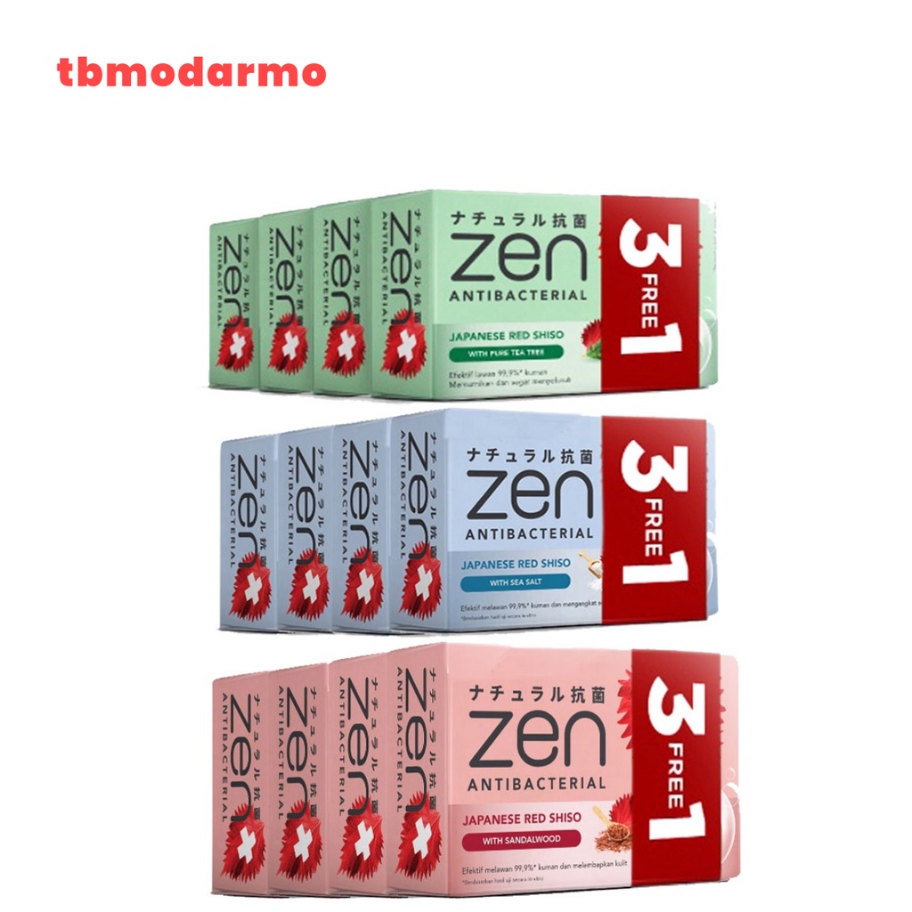 Sabun Batang Zen / Zen Bar Soap 70gr  Banded Isi 4 Pcs