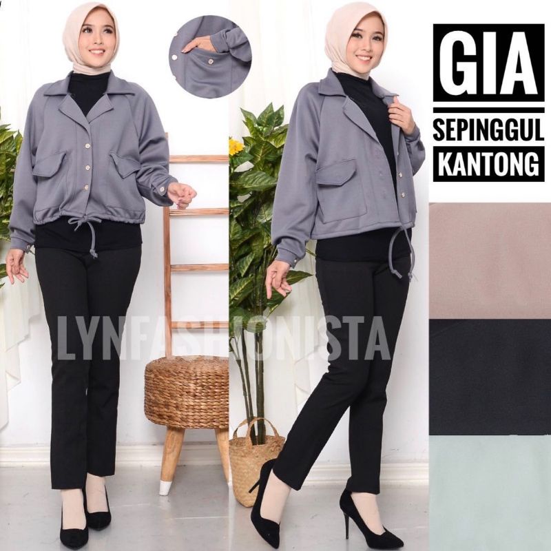 BLAZER WANITA CASUAL KANCING TEBAL/GIA