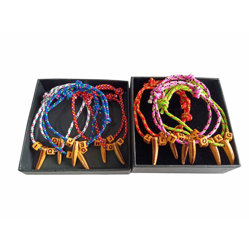 isi 12 pcs Gelang Tangan Etnik Tali Rajut Prusik seri Caring
