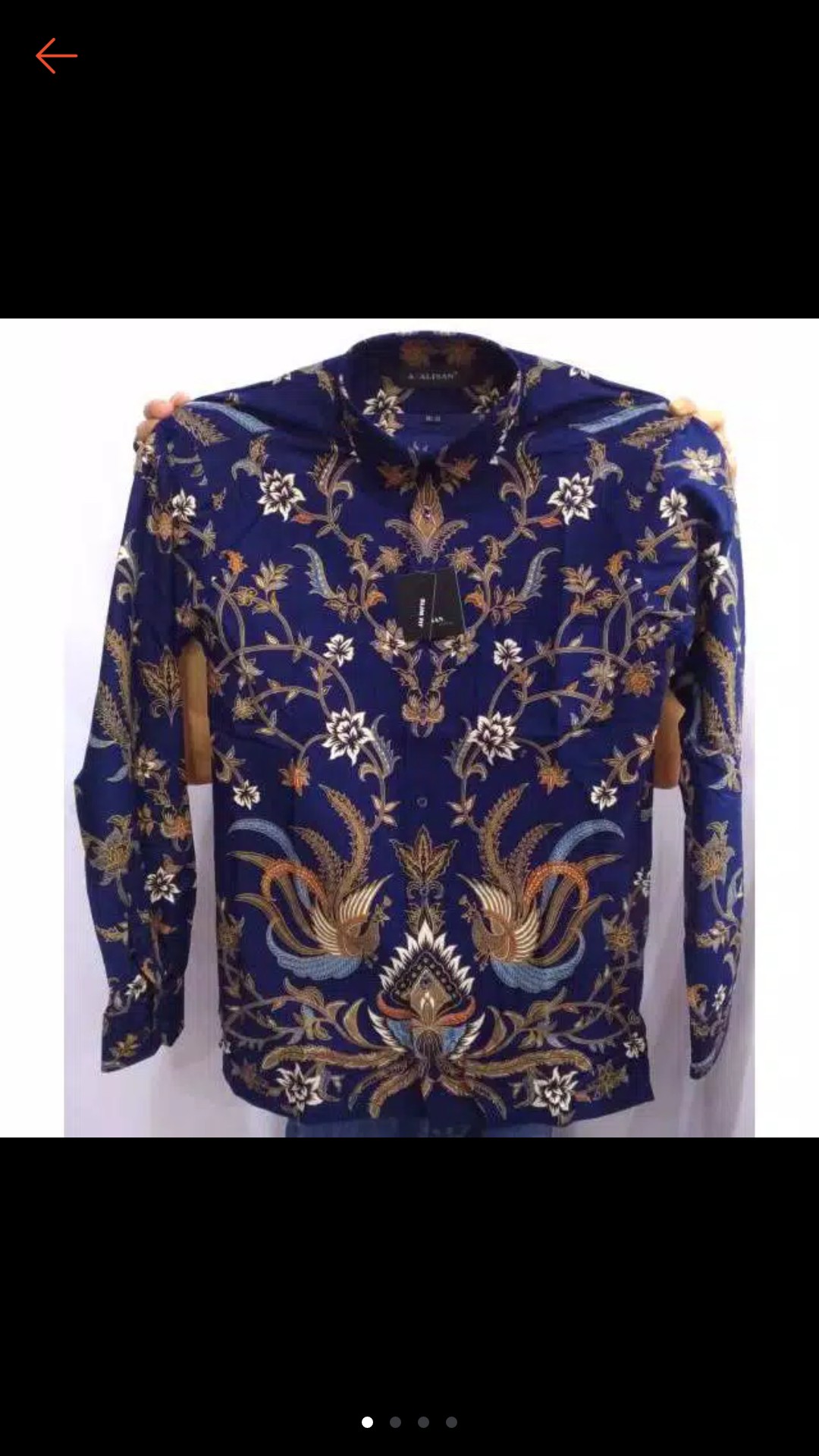 Kemeja Batik Alisan Slimfit Bunga Kipas Lengan Panjang