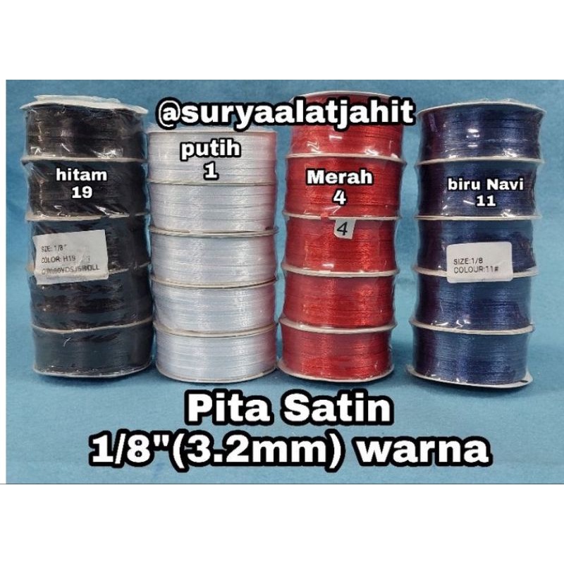 Pita Satin 1/8in/3.2mm +/-80Y =rp.5.250/Rol