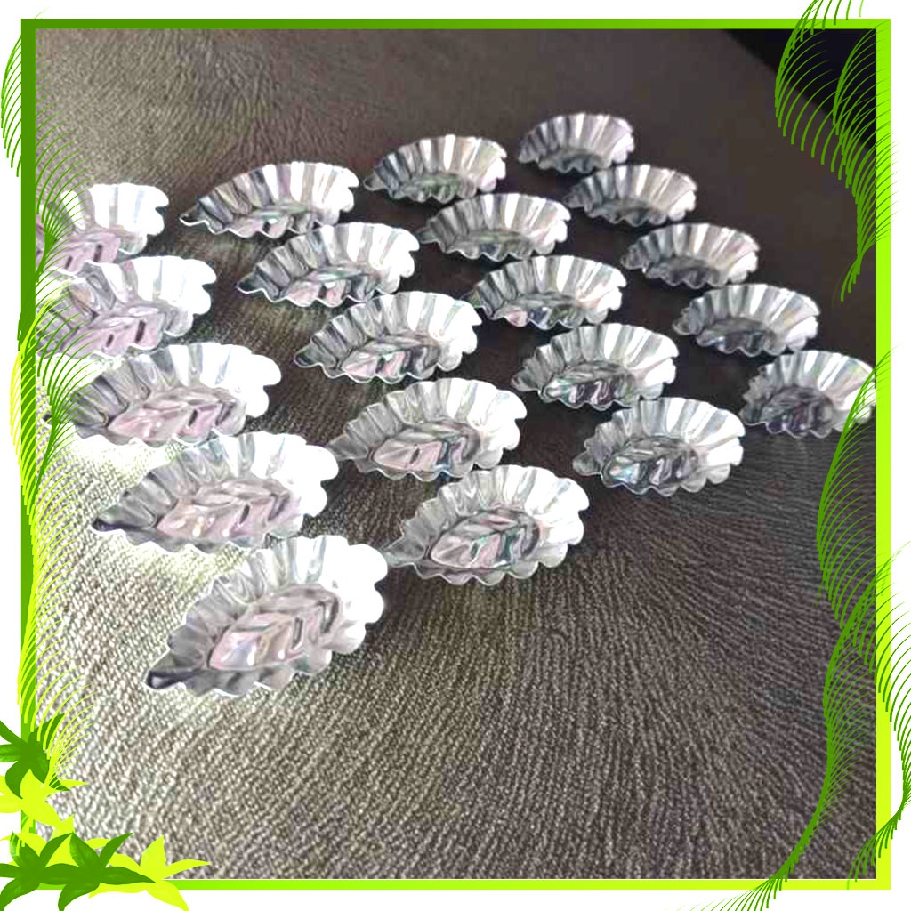 Cetakan Kue Nastar Motif Daun Aluminium Isi 20 Pcs / Cetakan Nastar Motif Daun Bahan Tebal Dan Anti Karat