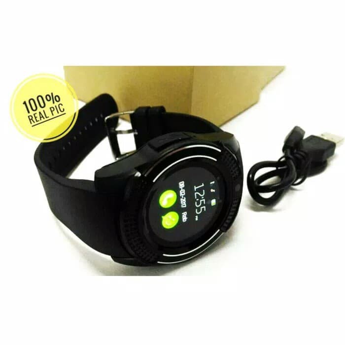 Dz11 Smartwatch Jam Tangan Hp For Android Ios Watch V8 Ori Hitam Black Exclusive