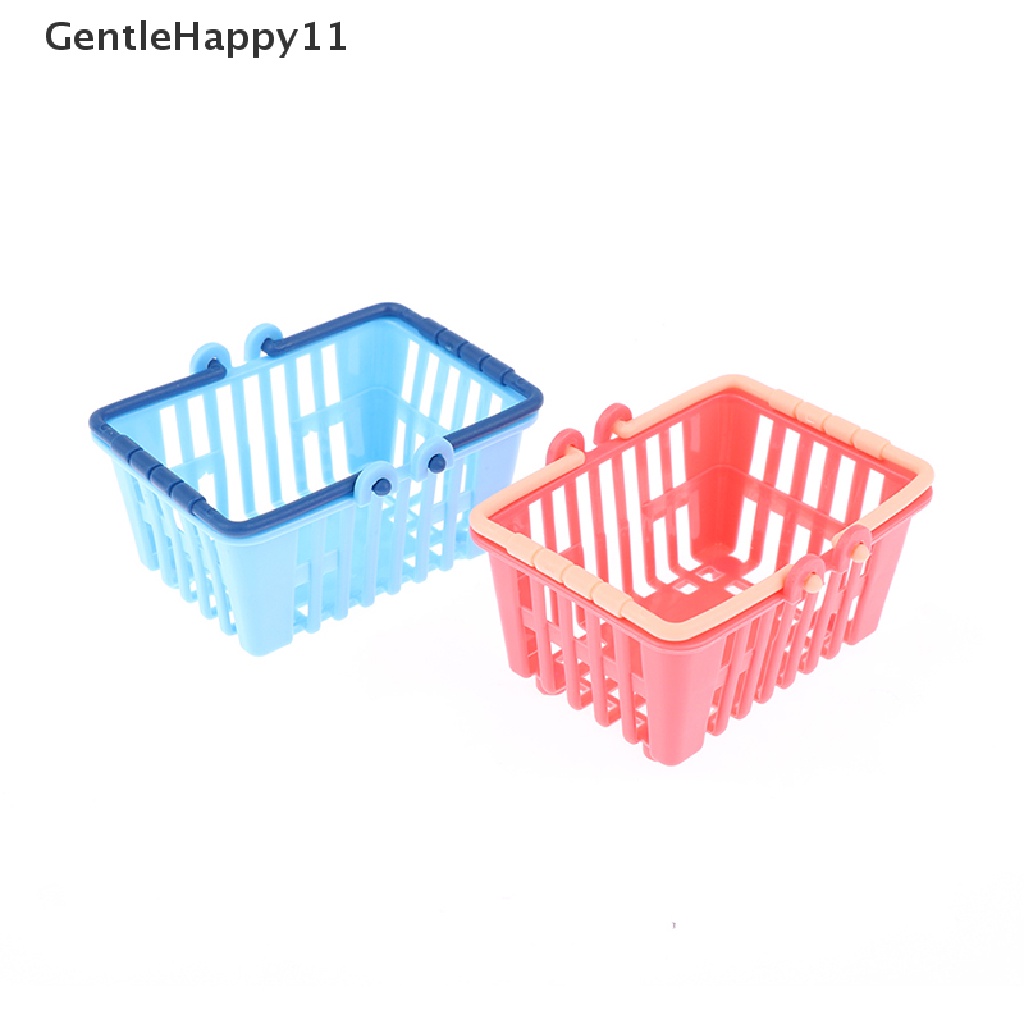 Gentlehappy Keranjang Belanja Mainan Anak Mini Supermarket Shopping Hand Basket Model Rumah Boneka