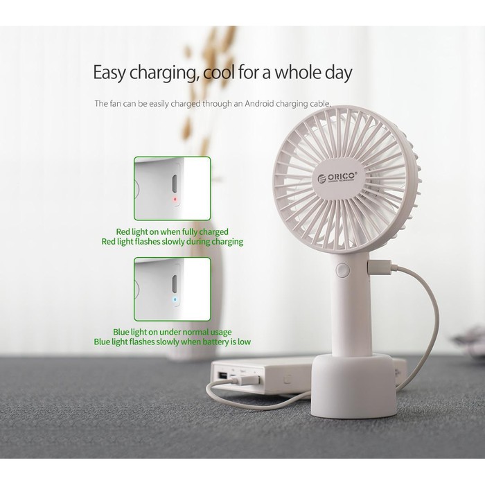 Orico FH1 Mini Desk Handhold Rechargeable Fan Kipas USB - Kipas Angin Tangan Pakai Charger