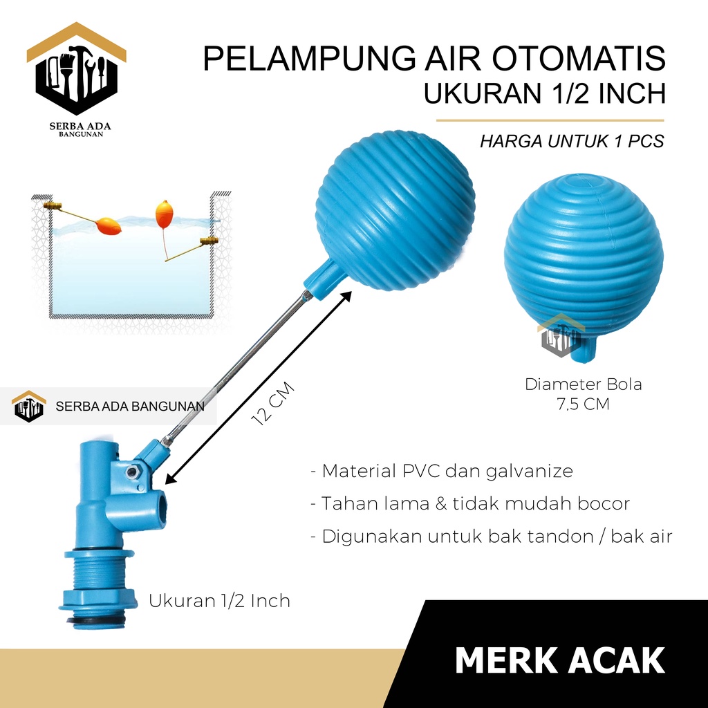 PELAMPUNG AIR OTOMATIS MURAH  1/2&quot; 3/4&quot; KRAN AIR OTOMATIS PELAMPUNG BOLA PVC MIRIP SUNMATIC TERMURAH