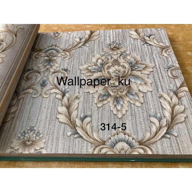 Wallpaper Dinding Motif Klasik Abu