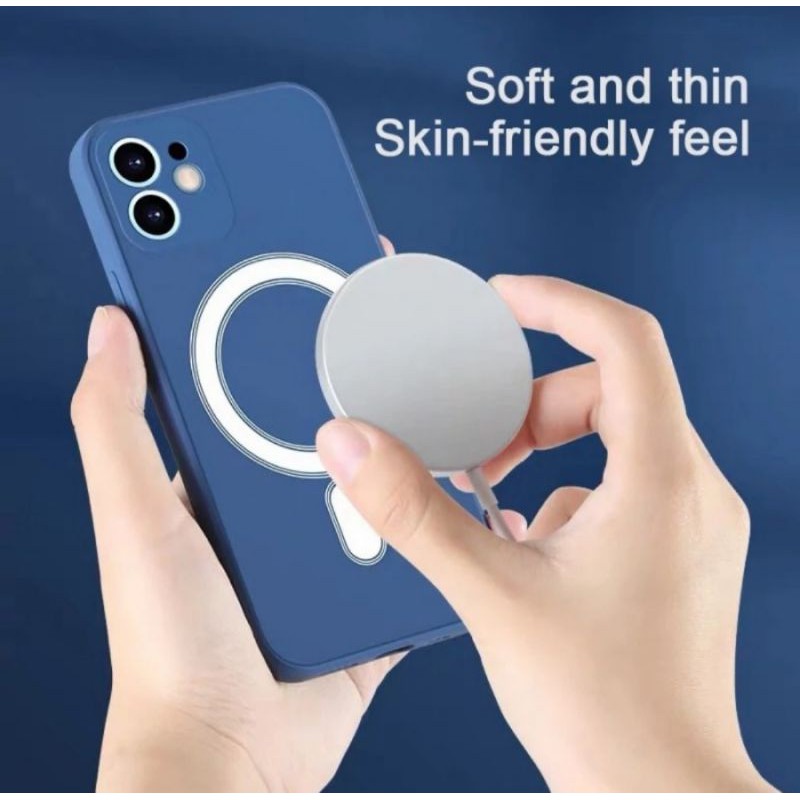 CASE MAGSAFE MAGNETIC SILICONE BACK COVER SUPPORT CHARGING IPHONE 12